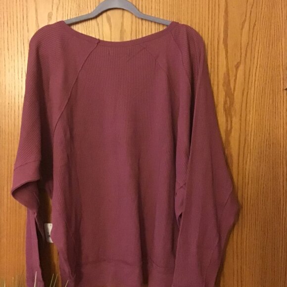 NWT Free People Santa Clara Thermal Top Mulberry size- MEDIUM - Picture 5 of 5